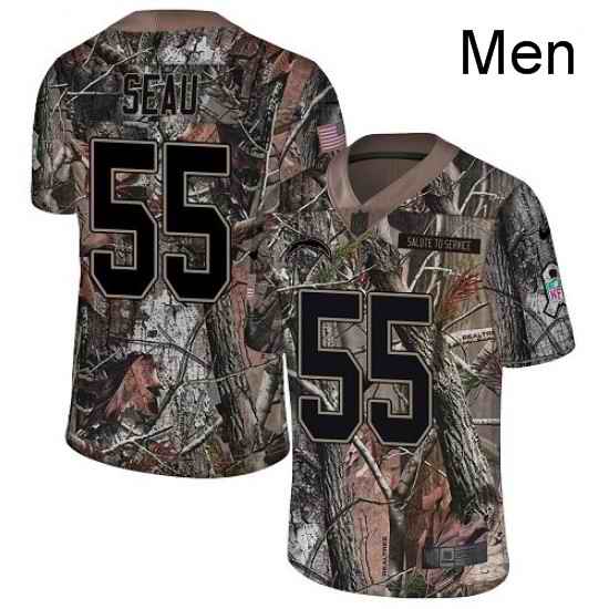 Men Nike Los Angeles Chargers 55 Junior Seau Limited Camo Rush Realtree NFL Jersey
